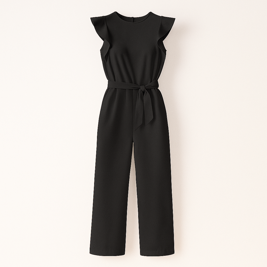 Robe Été Décolletée Beige pour Femme avec Ceinture en Détail