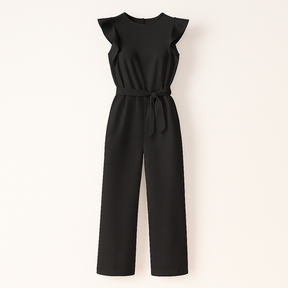 Robe Été Décolletée Beige pour Femme avec Ceinture en Détail