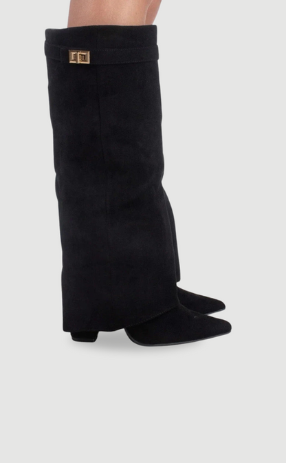Bottes Femme Chic à Talon Haut avec Fermeture à Paillettes - PanierRoyale