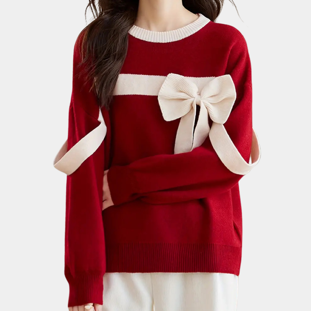 Pull Élégant pour Femme avec Détail Noeud Raffiné - PanierRoyale