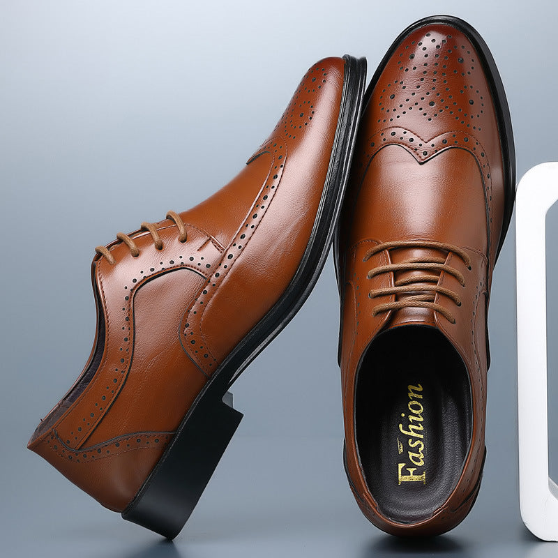 Chaussures Mariage Homme en Cuir Noir Lacets