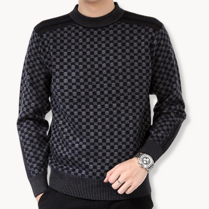 Pull en Maille à Carreaux Doux et Confortable