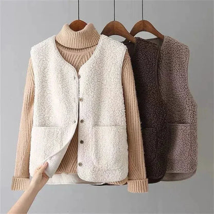 Gilet Femme Sans Manches Doux et Chaud pour Automne Hiver - PanierRoyale