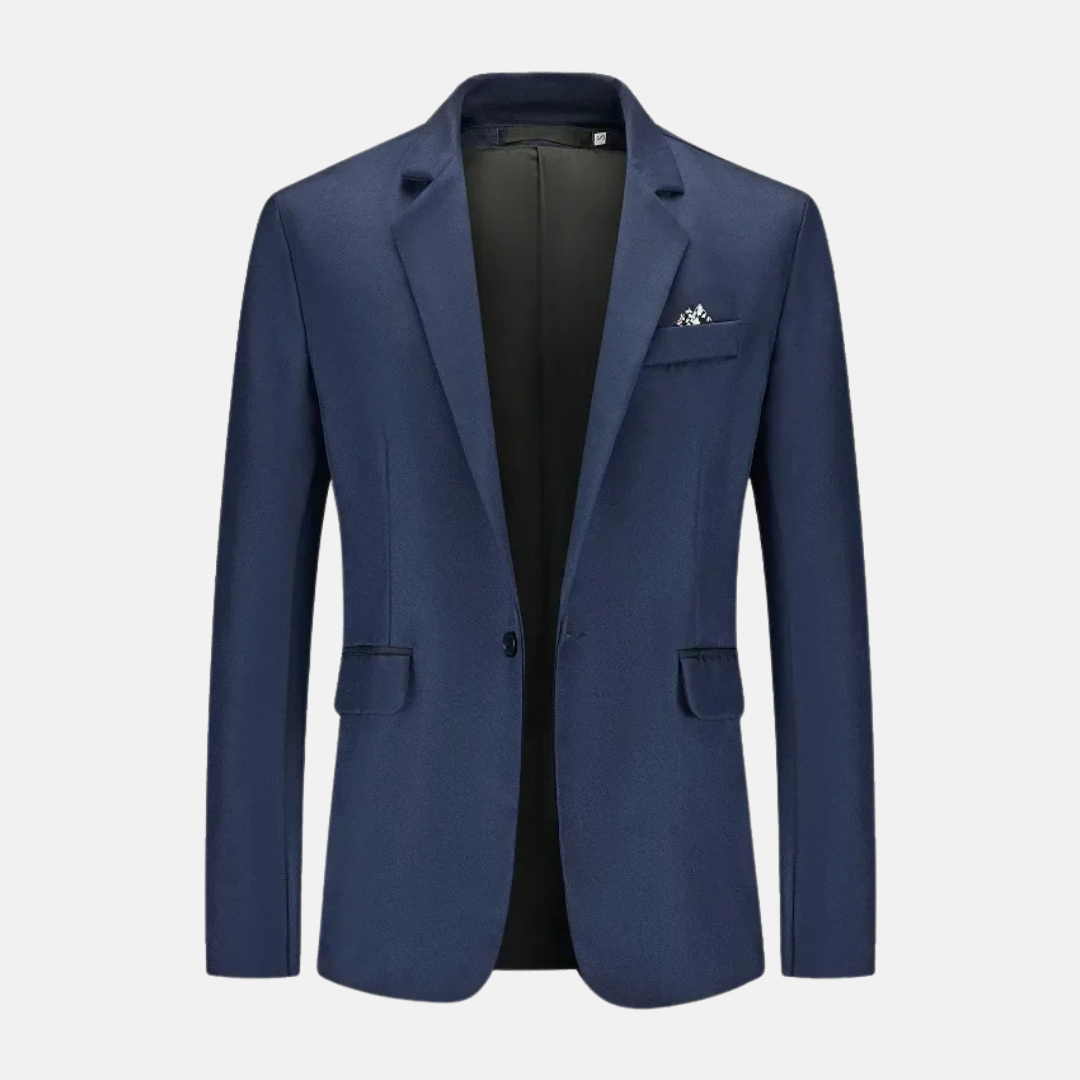 Veste Homme Blanche Élégante avec Poches et Col Montant