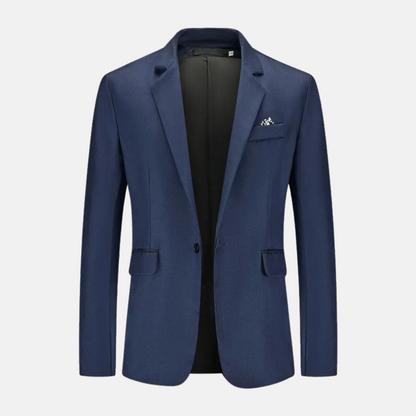 Veste Homme Blanche Élégante avec Poches et Col Montant