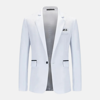 Veste Homme Blanche Élégante avec Poches et Col Montant - PanierRoyale