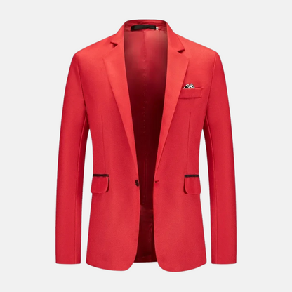 Veste Homme Blanche Élégante avec Poches et Col Montant