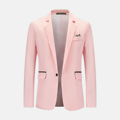 Veste Homme Blanche Élégante avec Poches et Col Montant