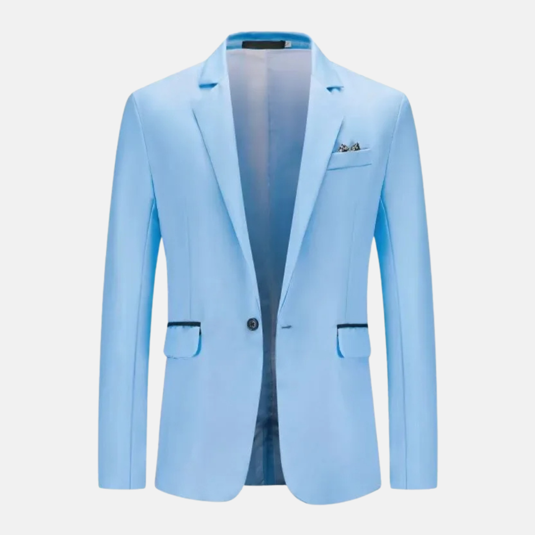 Veste Homme Blanche Élégante avec Poches et Col Montant