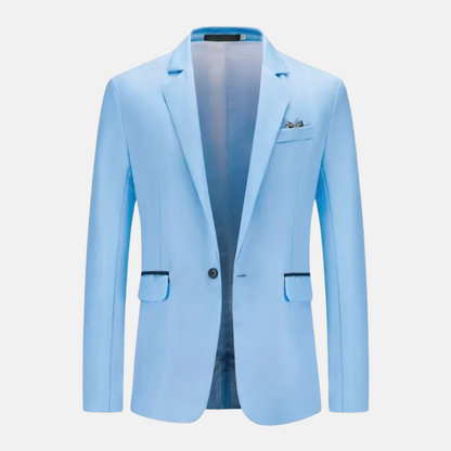 Veste Homme Blanche Élégante avec Poches et Col Montant