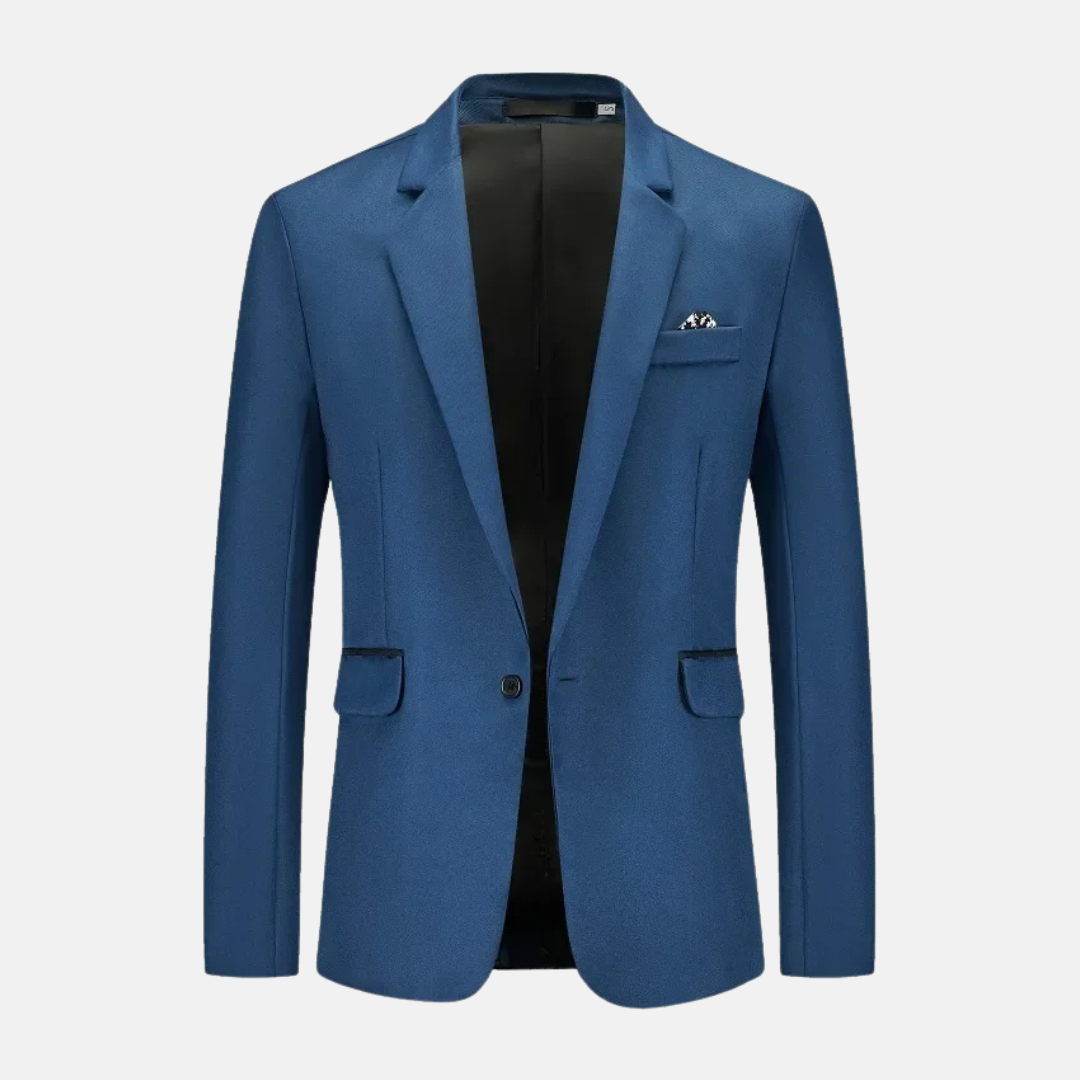 Veste Homme Blanche Élégante avec Poches et Col Montant