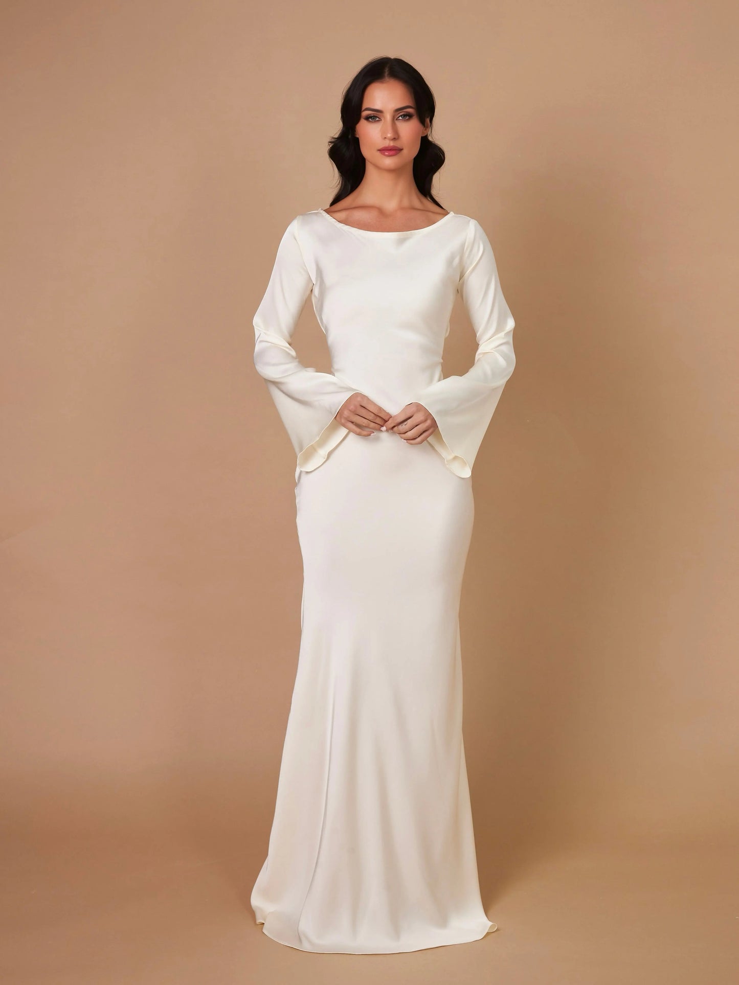 Sophie | Langärmliges Maxikleid – Fließender Schnitt für Eleganz und Komfort Zendoo.de