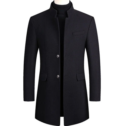 Manteau Homme Classique avec Capuchon et Fermeture Éclair