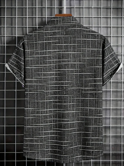 Chemise Homme Manches Courtes Carreaux Décontractée