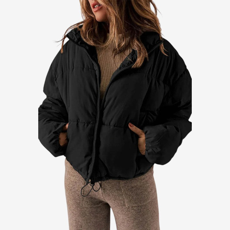 Blouson Capuche Zippé avec Poches Réglables