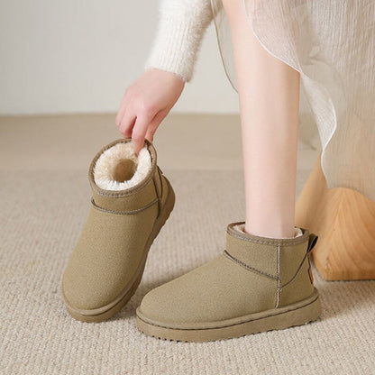 Bottes cuir femme fourrées chaudes et élégantes brun