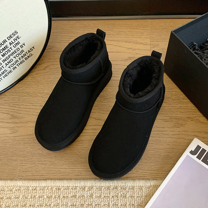 Bottes cuir femme fourrées chaudes et élégantes brun