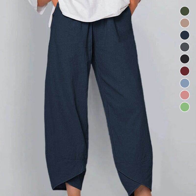Pantalon Femme Taille Haute Asymétrique avec Poches - PanierRoyale
