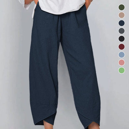 Pantalon Femme Taille Haute Asymétrique avec Poches - PanierRoyale