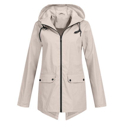 Manteau Imperméable Femme Léger avec Capuche Amovible
