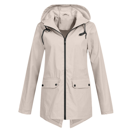 Imperméable Femme à Capuchon avec Fermeture Éclair - PanierRoyale