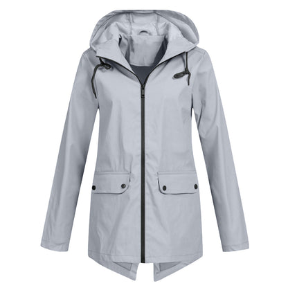 Manteau Imperméable Femme Léger avec Capuche Amovible