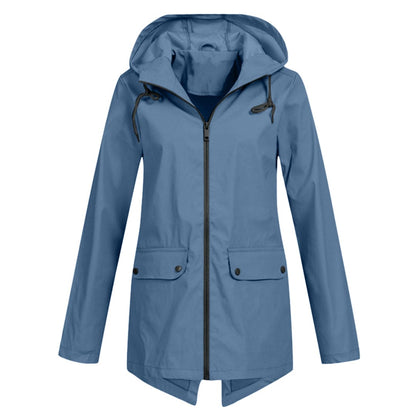 Veste De Pluie Zippée Pour Femmes | Mi-longueur