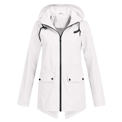 Manteau Imperméable Femme Léger avec Capuche Amovible