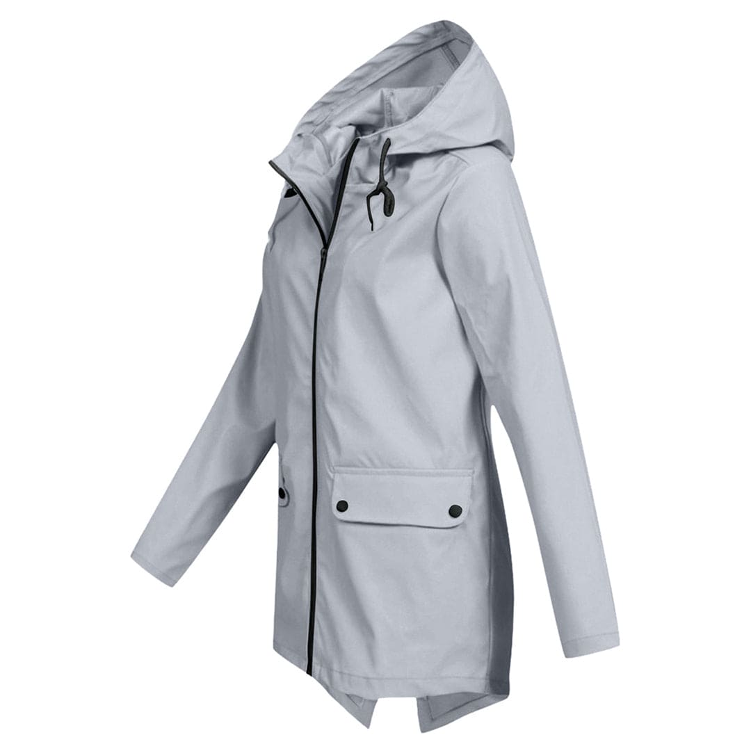 Veste femme à capuche et fermeture éclair avec poches avant