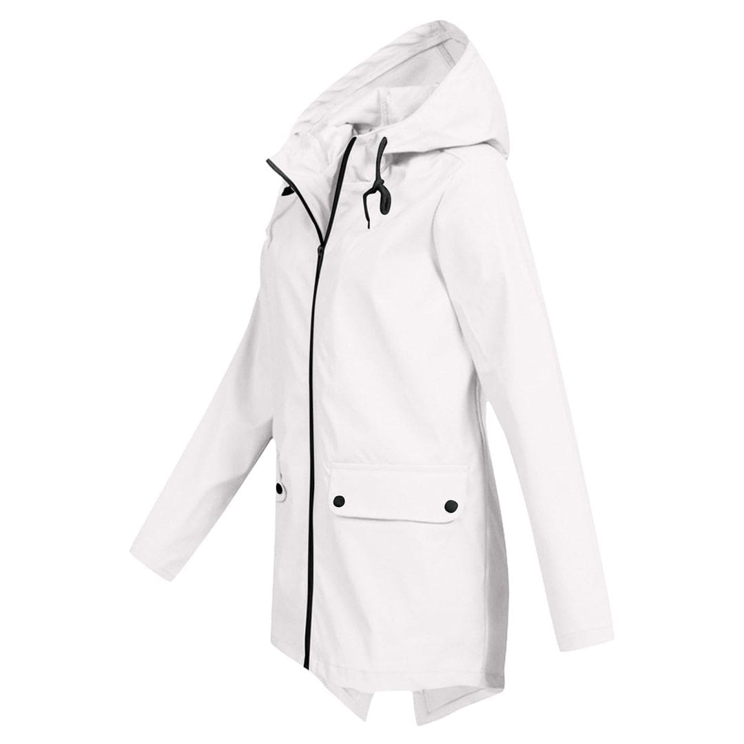 Veste femme à capuche et fermeture éclair avec poches avant