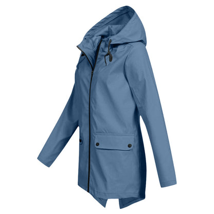 Veste femme à capuche et fermeture éclair avec poches avant