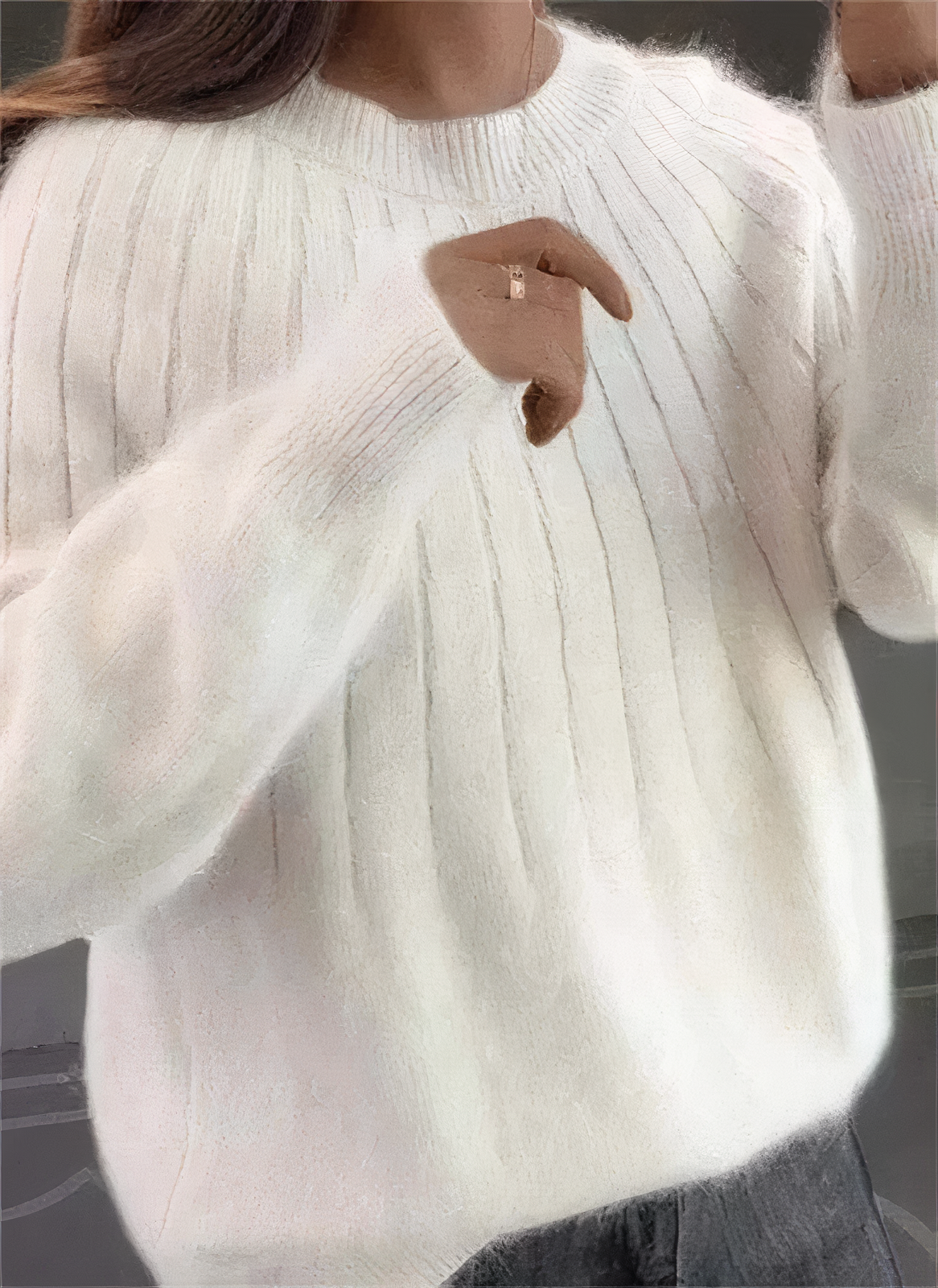 Pull Tricoté Doux Féminin
