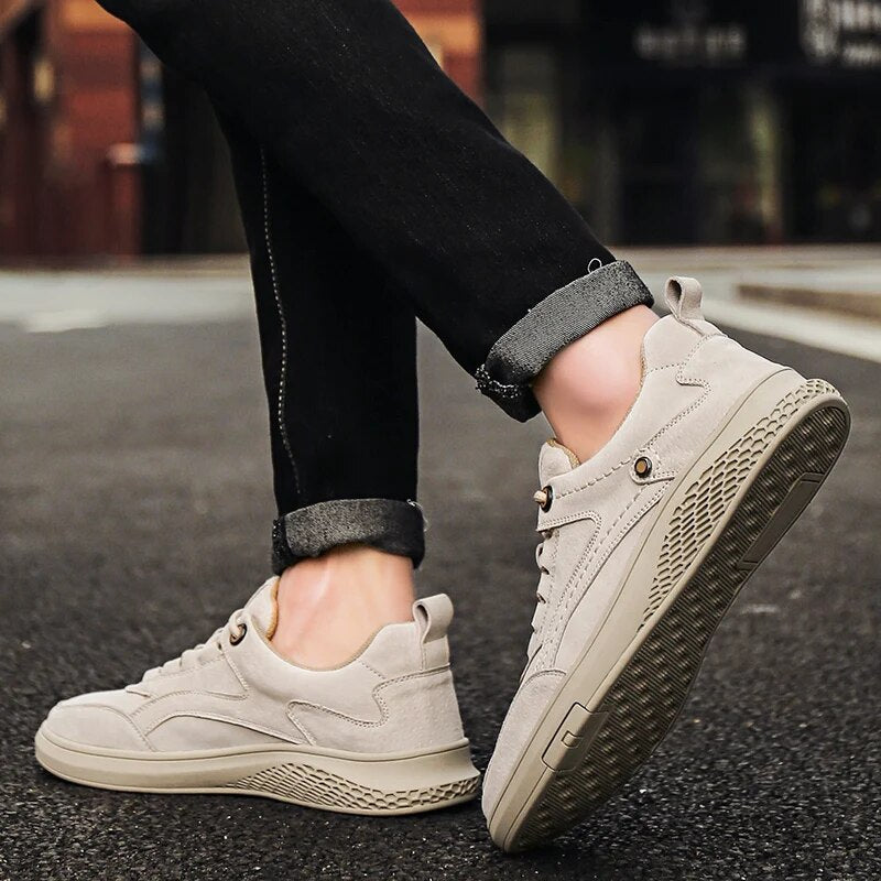 Baskets Homme Cuir Souple Confortable