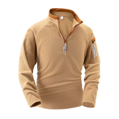 Pullover Homme Col Montant Zippé - Chaud et Élégant