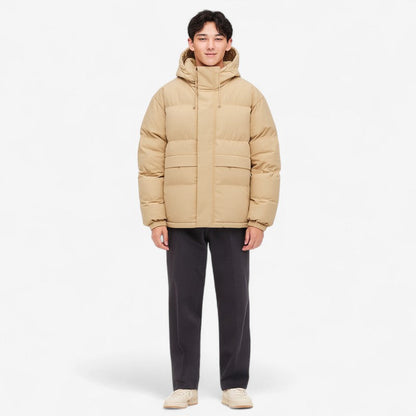 Parka Hiver Capuche avec Manches Longues et Poches