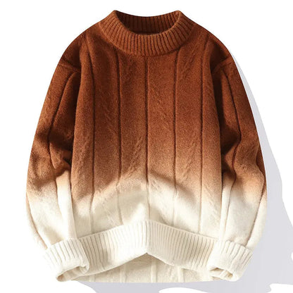 Pull Homme en Laine Mélangée Brun et Blanc - PanierRoyale