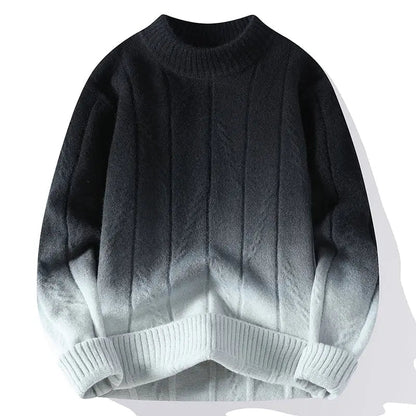 Pull Homme en Laine Mélangée Brun et Blanc