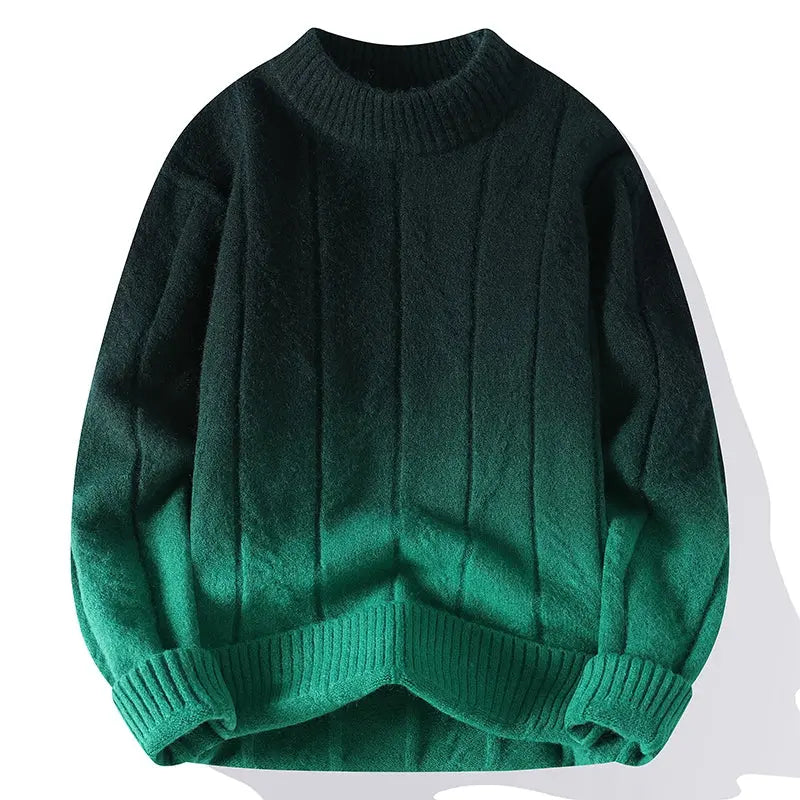Pull Homme en Laine Mélangée Brun et Blanc