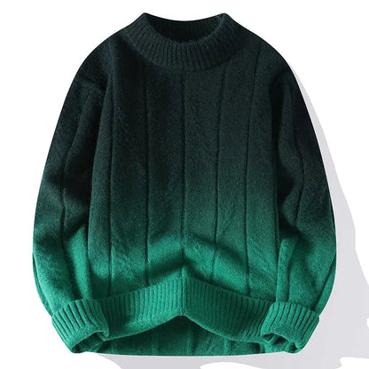 Pull Homme en Laine Mélangée Brun et Blanc