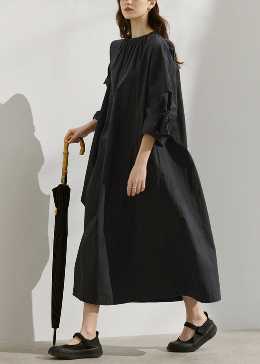 Robe légère en coton noir pour femme été - EasyApparels
