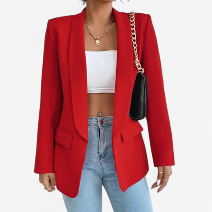 Blazer Femme Taille Slim avec Manches Longues et Poches