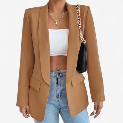 Blazer Femme Taille Slim avec Manches Longues et Poches