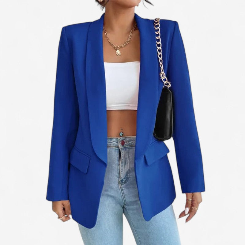 Blazer Femme Taille Slim avec Manches Longues et Poches