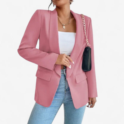 Blazer Femme Taille Slim avec Manches Longues et Poches