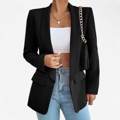 Blazer Femme Taille Slim avec Manches Longues et Poches - PanierRoyale