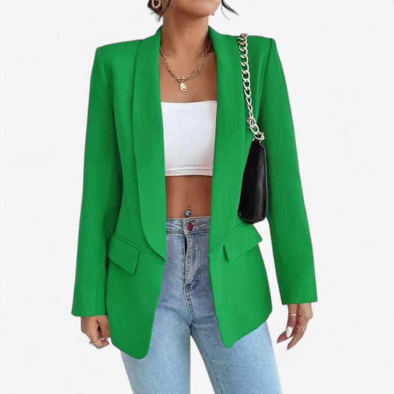 Blazer Femme Taille Slim avec Manches Longues et Poches