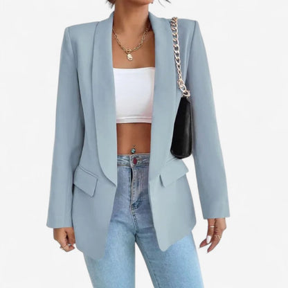 Blazer Femme Taille Slim avec Manches Longues et Poches