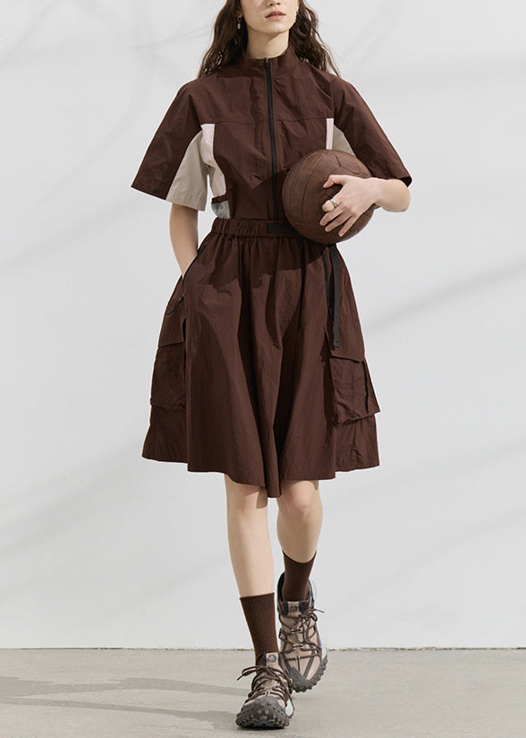 Joli deux pièces coton été jupe haut tendance - EasyApparels