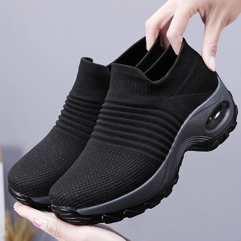 Baskets Confortables en Maille Respirante Blanches - vue 2