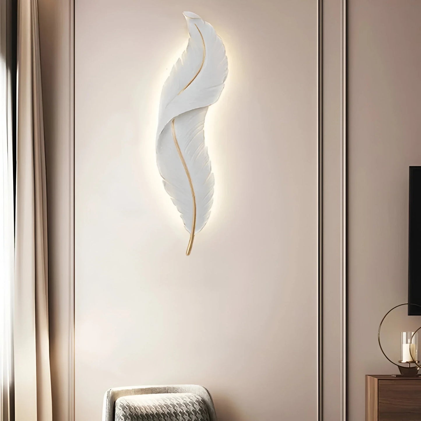 FeatherGlow™ – Applique Murale Design LED Dimmable Éclairage Doux